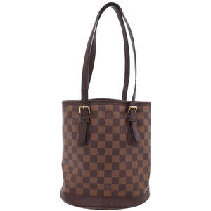 Louis Vuitton Marais Bucket Ebene Bag Damier Brown Pouch